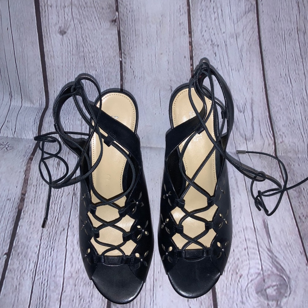 Michael Kors Lace Up Peep Toe Sandals